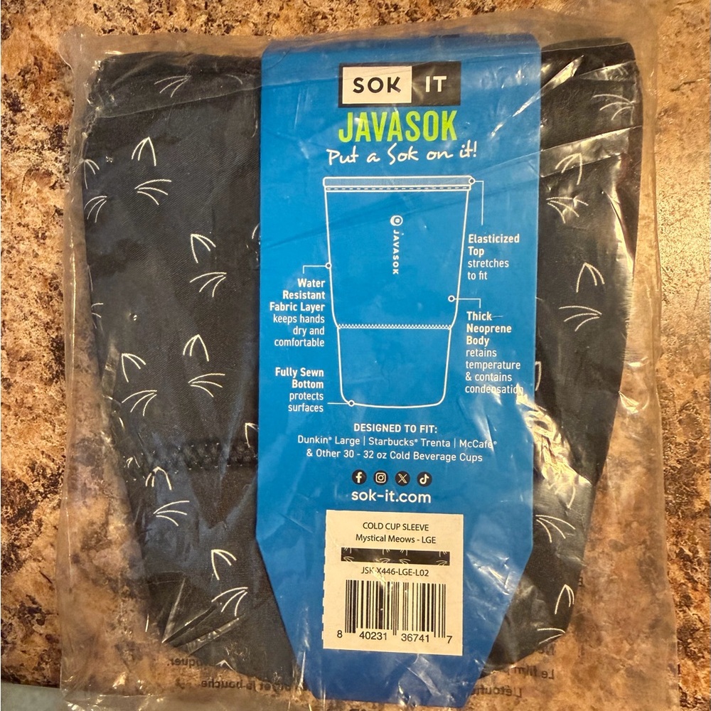 Javasok Mystical Meows Cold Cup Sleeve - Black